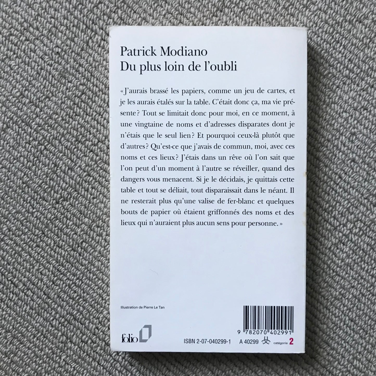 Modiano, Patrick - Du plus loin de l’oubli
