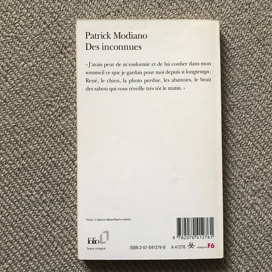 Modiano, Patrick - Des inconnues