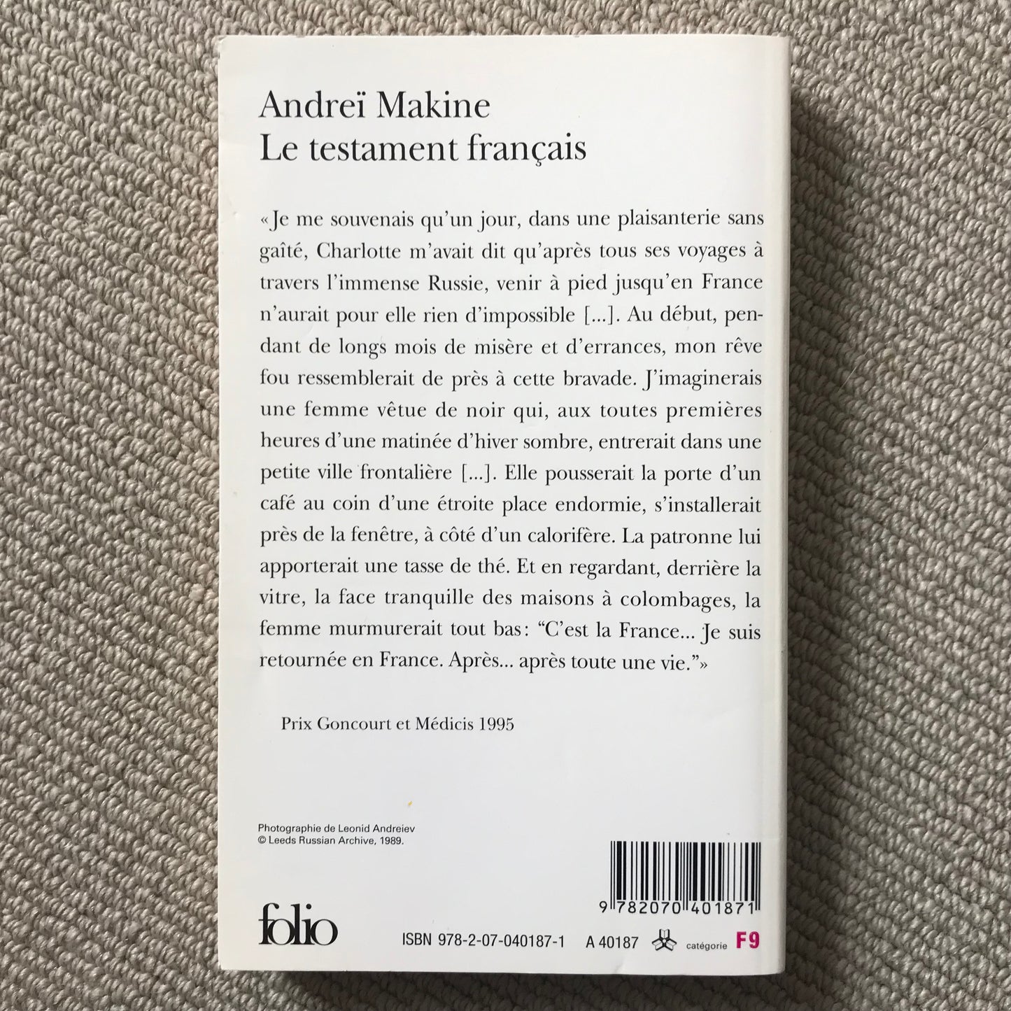 Makine, Andreï - Le testament français
