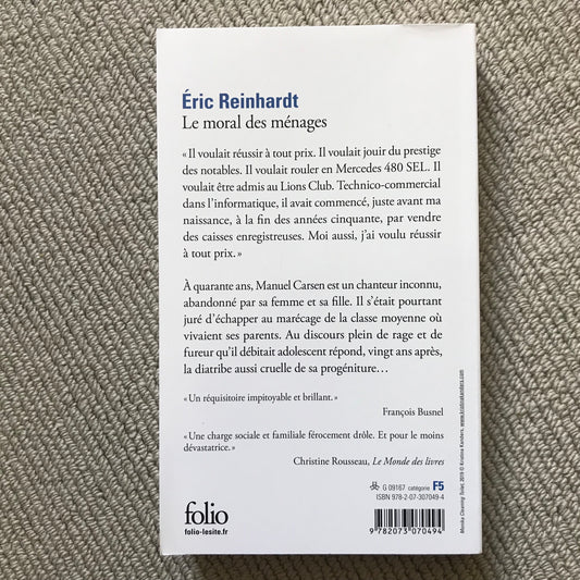 Reinhardt, Eric - Le moral des ménages