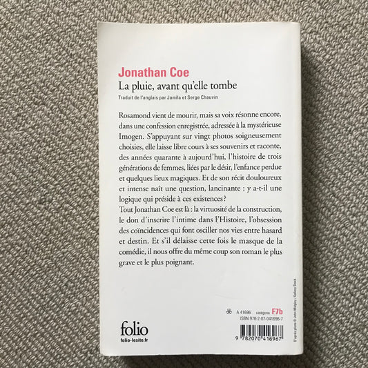 Coe, Jonathan - La pluie, avant qu’elle tombe