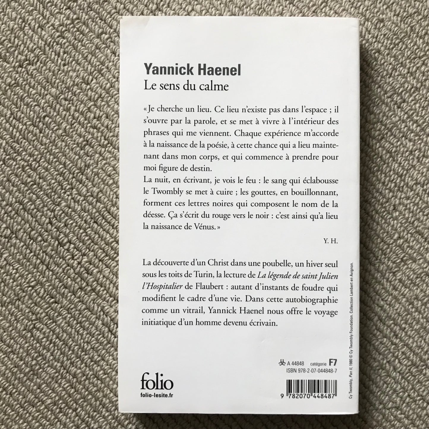 Haenel, Yannick - Le sens du calme