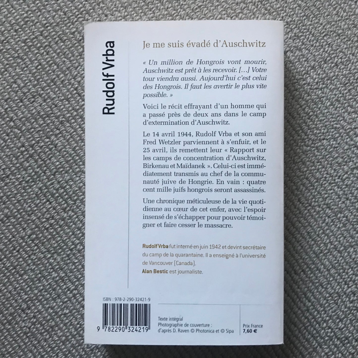 Vrba, Rudolf - Je me suis évadé d’Auschwitz