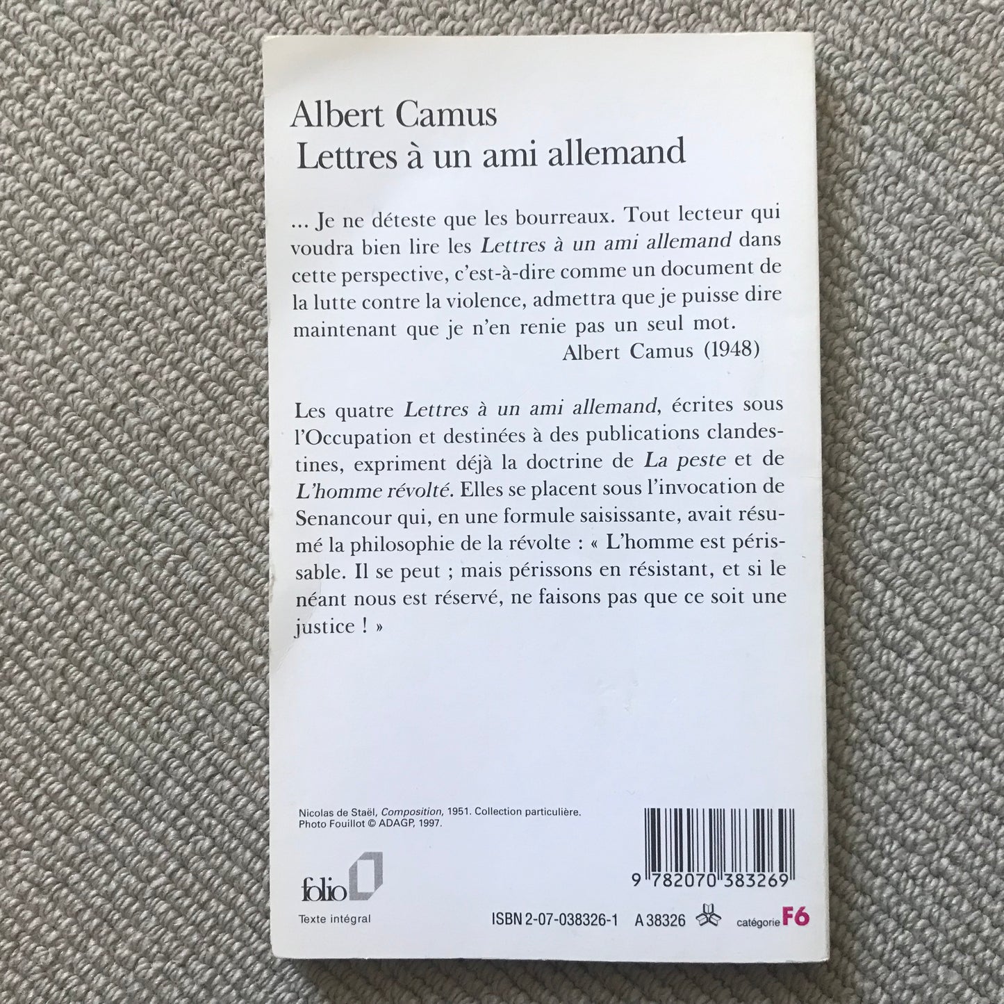 Camus, Albert - Lettres à un ami allemand