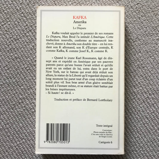 Kafka, Franz - Amerika ou Le disparu