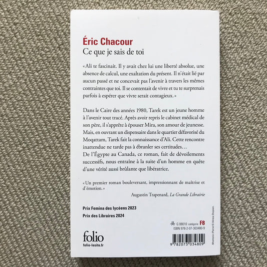 Chacour, Eric - Ce que je sais de toi