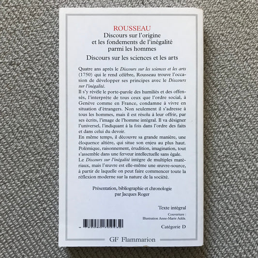 Rousseau, Jean-Jacques - Discours sur l’origine et les fondements de l’inégalité parmi les hommes & Discours sur les sciences et les arts