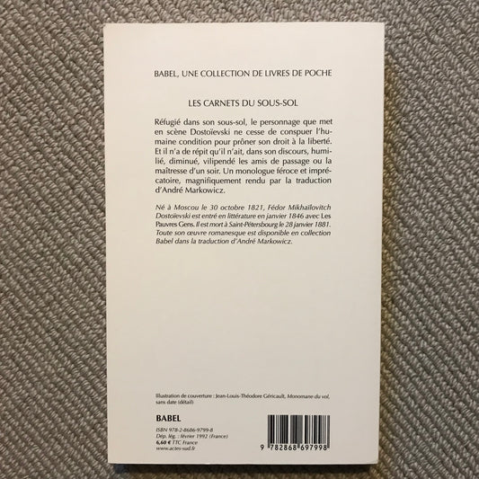 DostoĂŻevski, Fedor - Les Carnets du sous-sol