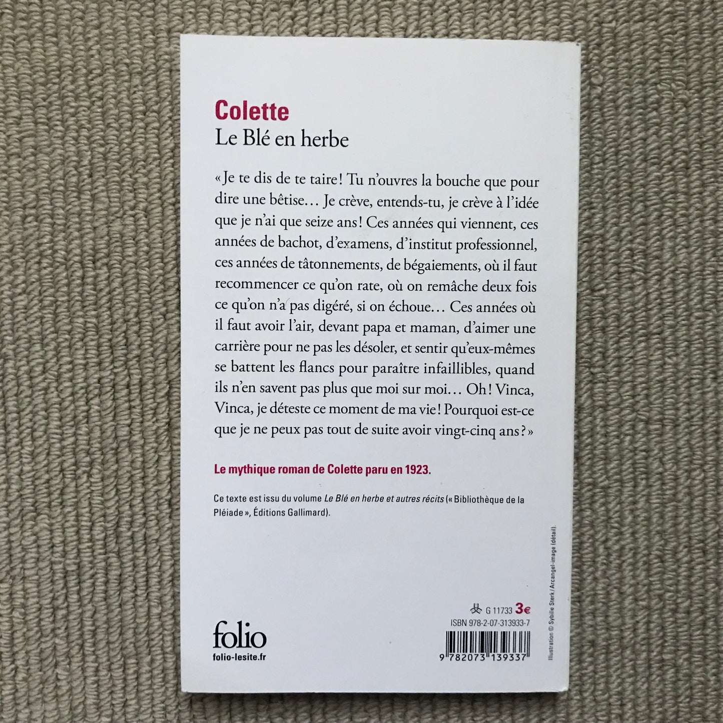 Colette - Le blé en herbe