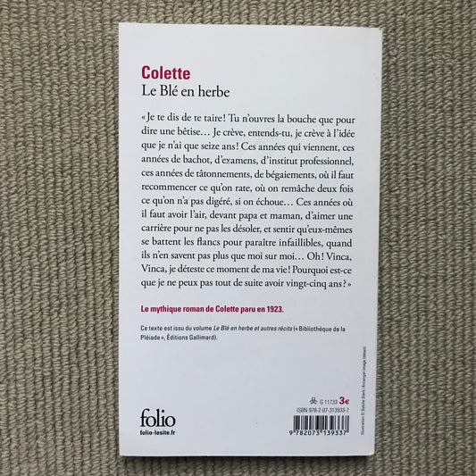 Colette - Le blé en herbe