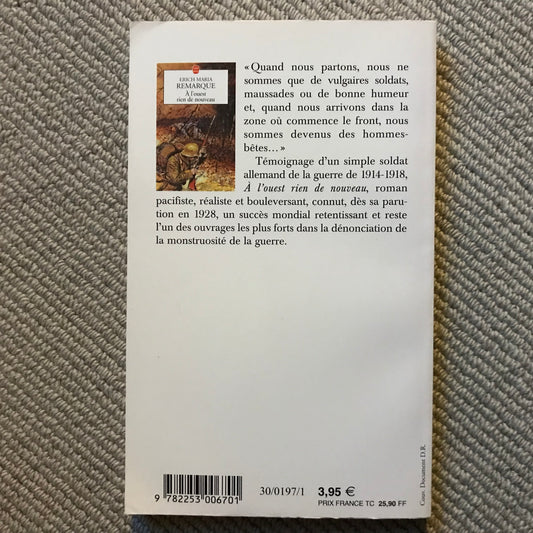 Remarque, Erich Maria - A l’ouest rien de nouveau