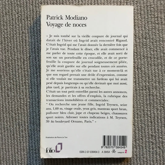 Modiano, Patrick - Voyage de noces