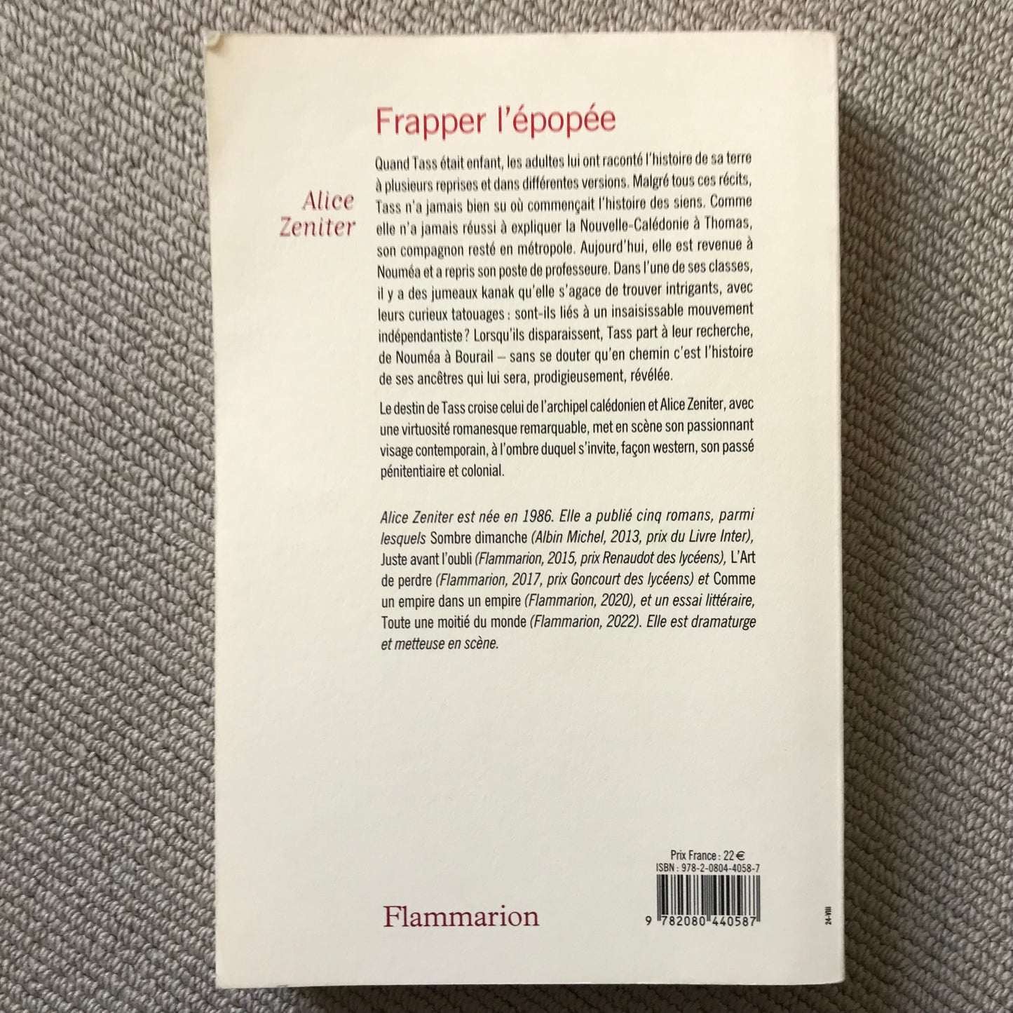 Zeniter, Alice - Frapper l’épopée