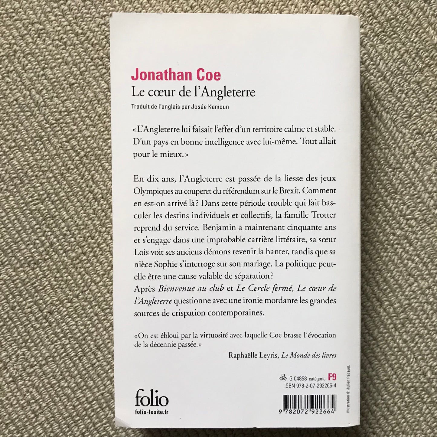 Coe, Jonathan - Le cœur de l’Angleterre