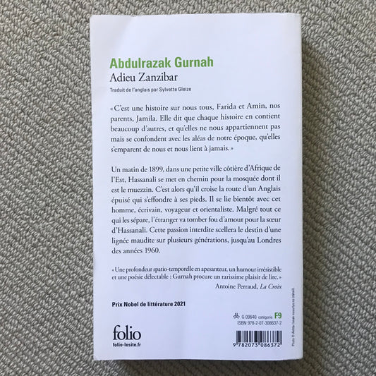 Gurnah, Abdulrazak - Adieu Zanzibar