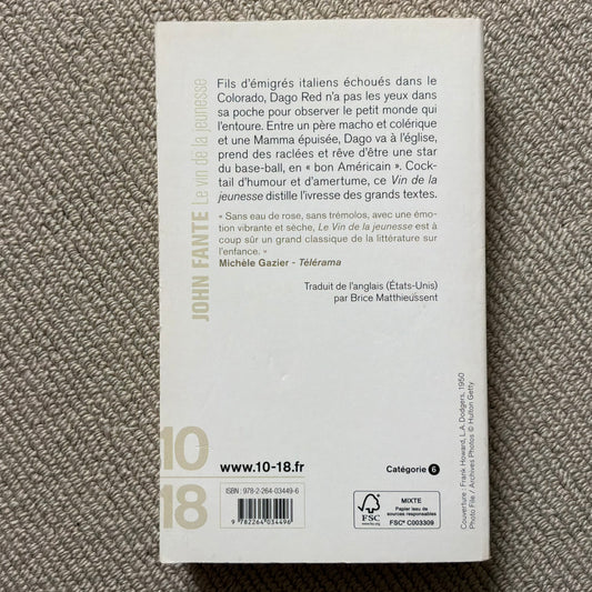Fante, John - Le vin de la jeunesse