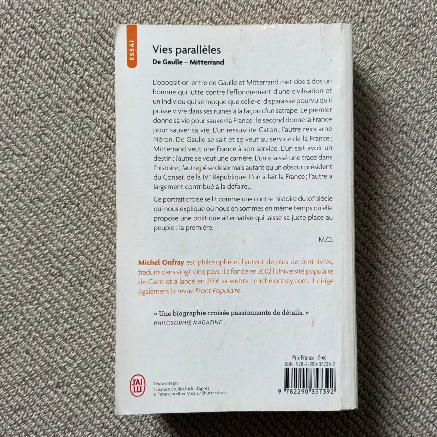 Onfray, Michel - Vies Parallèles. De Gaulle - Mitterrand