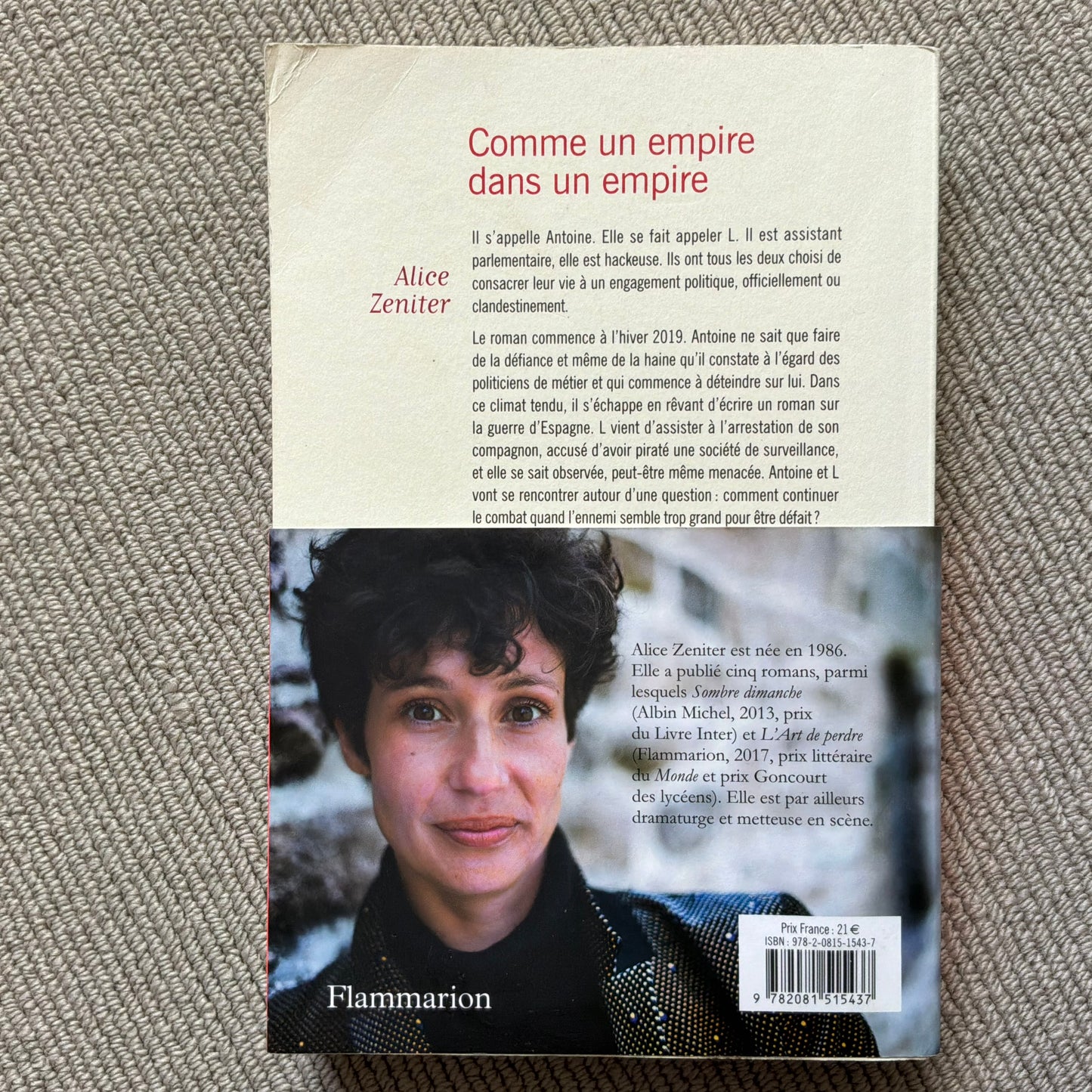 Zeniter, Alice - Comme un empire dans un empire