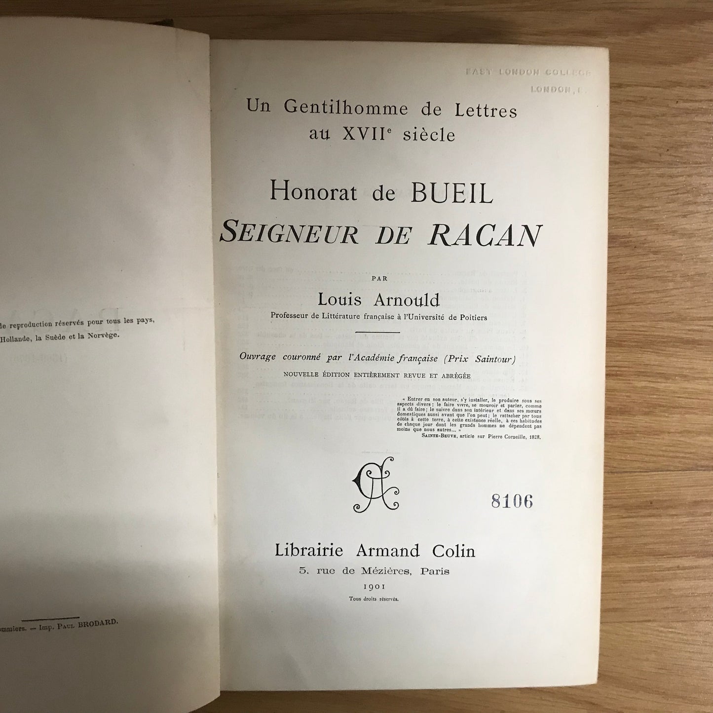 Arnold, Louis - Racan