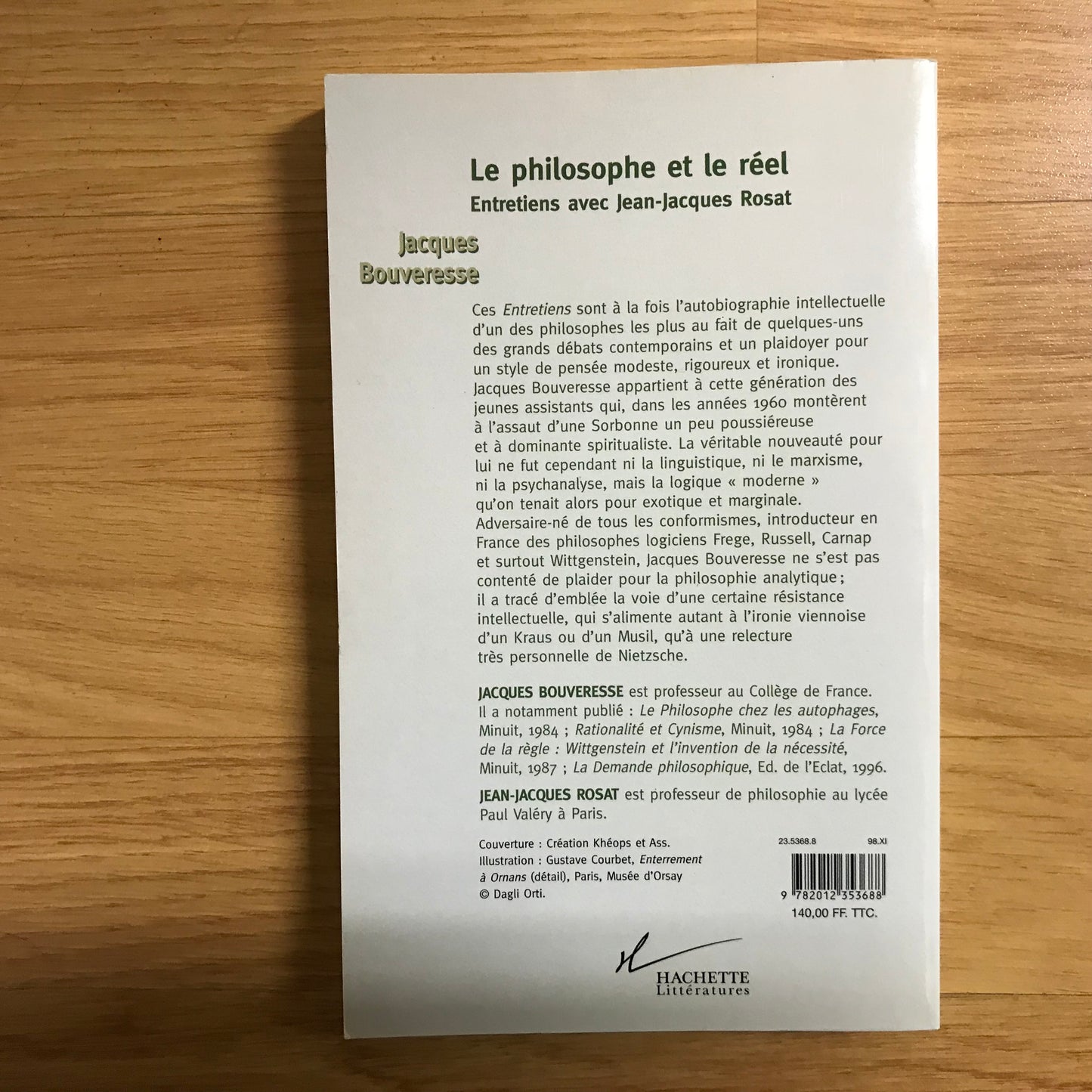 Bouveresse, Jacques - Le philosophe et le réel, entretiens avec JJ Rosat
