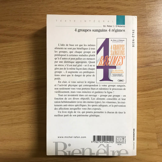 D’adamisme, Peter Dr - 4 groupes sanguins 4 régimes