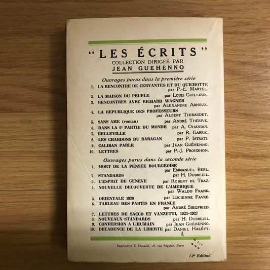 Siegfried, André - Tableau des partis en France