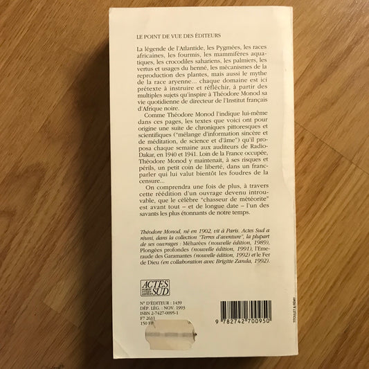 Monod, Théodore - L’hippopotame et le philosophe