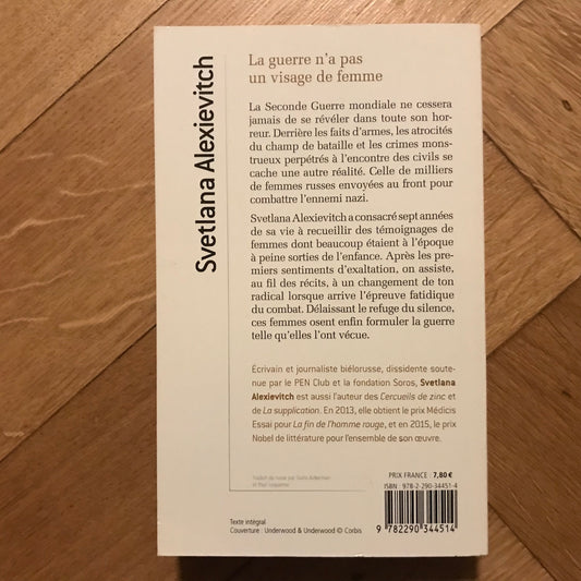 Alexievitch, Svetlana - La guerre n’a pas un visage de femme