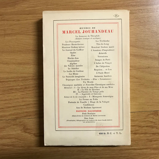 Jouhandeau, Marcel - Algèbre des valeurs morales