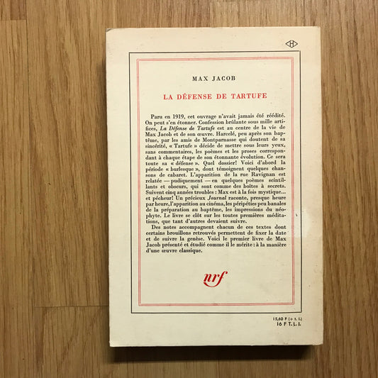 Jacob, Max - La Défense de Tartuffe