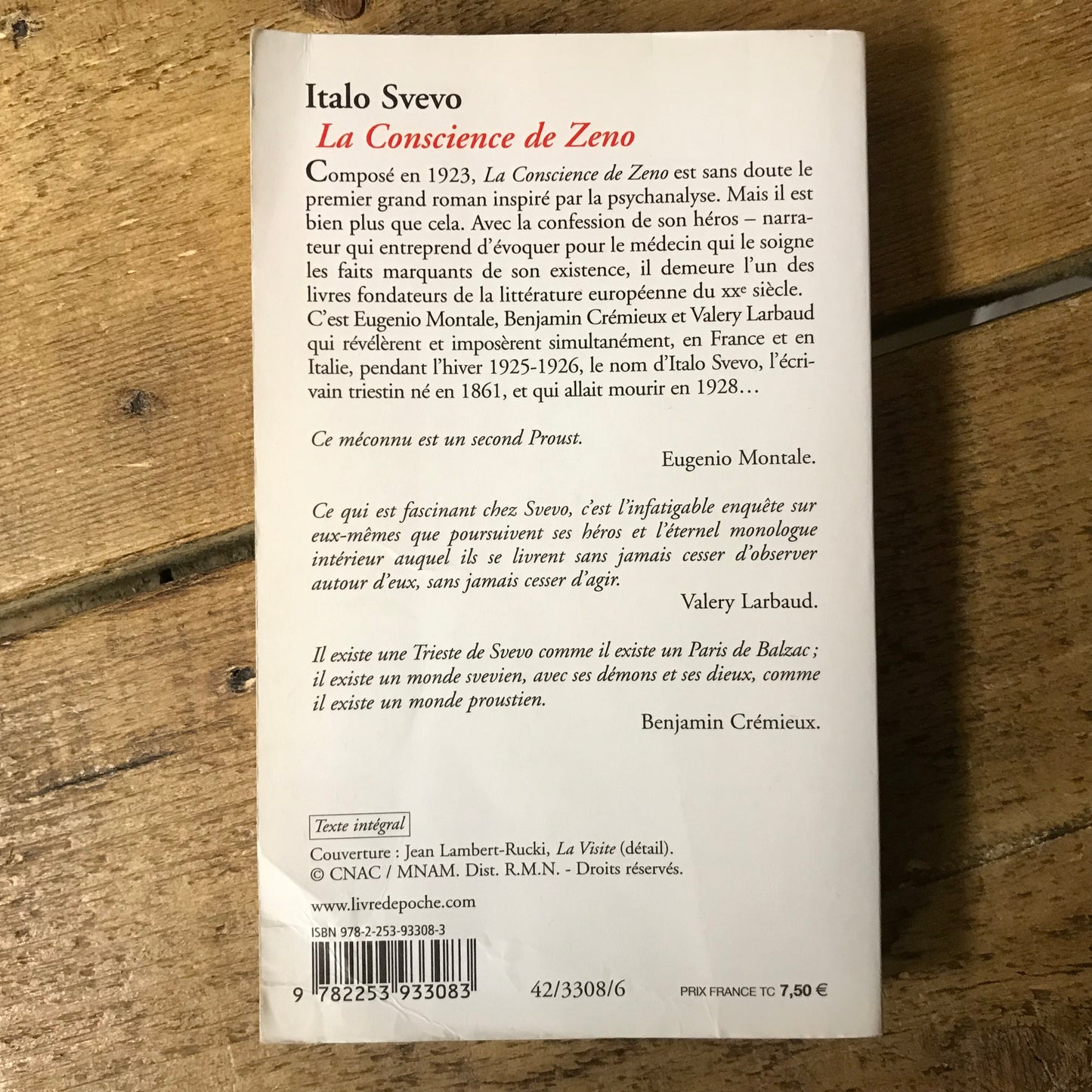 Sveno, Italo - La conscience de Zeno