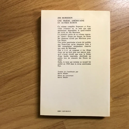 Morrison, Jim - Une prière américaine et autres récits