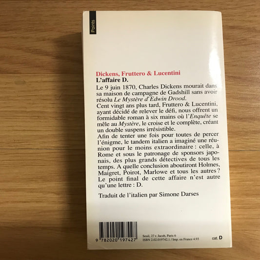 Dickens, Fruttero & Lucentini - L’affaire D. Ou le crime du faux vagabond