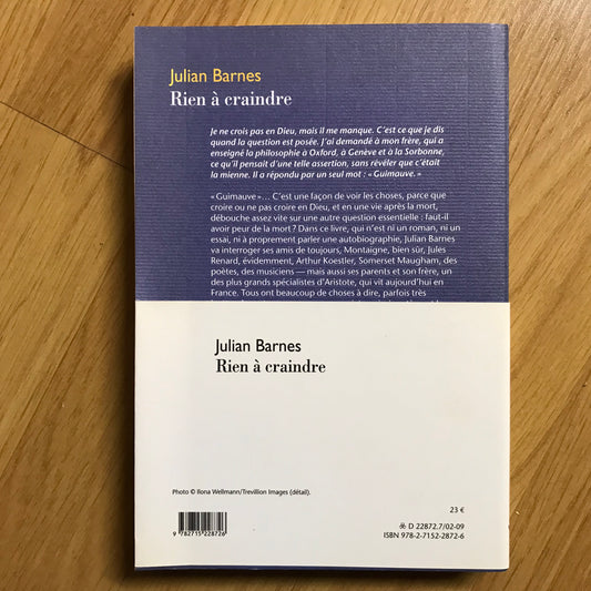 Barnes, Julian - Rien à craindre