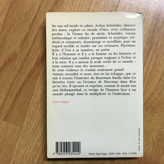 Schnitzler, Arthur - Les dernières cartes