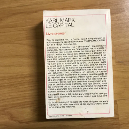 Marx, Karl - Le capital, livre premier