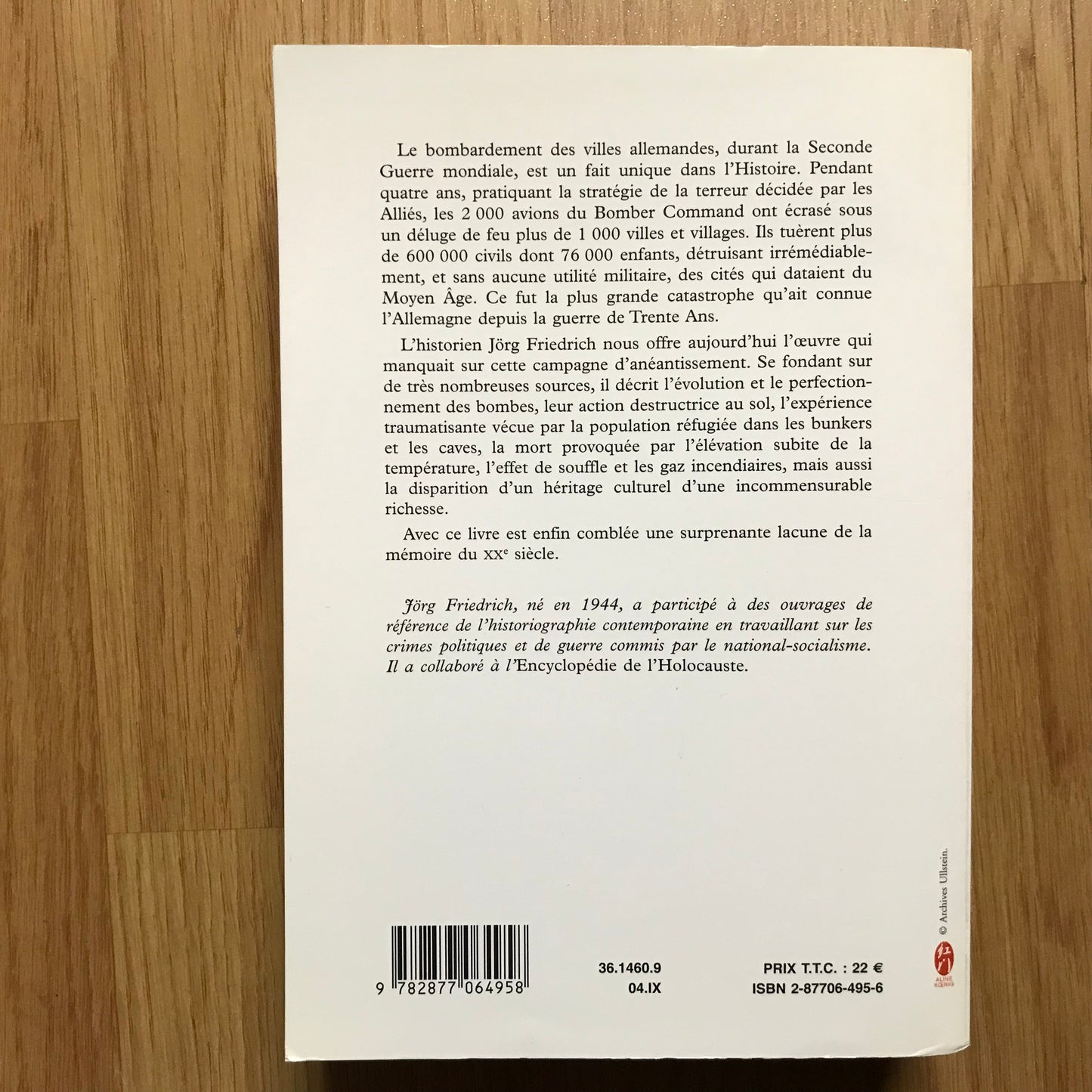 Friedrich, Jörg - L’incendie, l’Allemagne sous les bombes 1940-1945