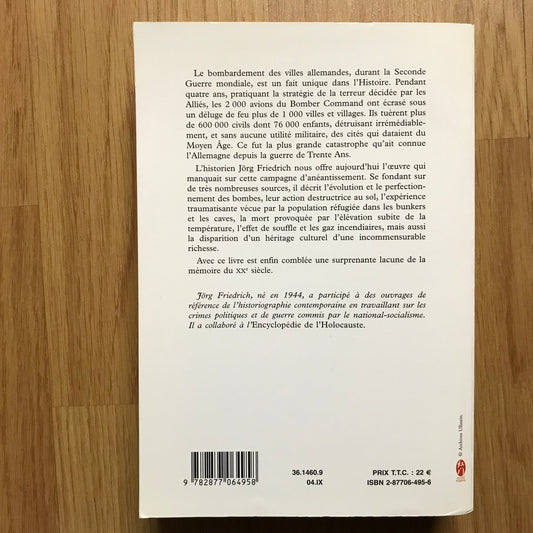 Friedrich, Jörg - L’incendie, l’Allemagne sous les bombes 1940-1945