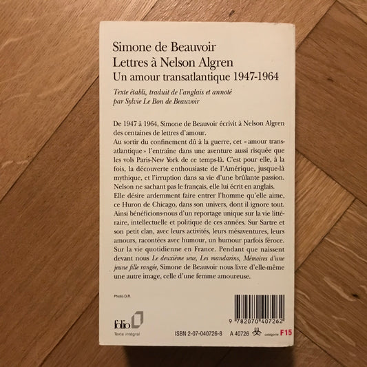 Beauvoir de, Simone - Lettres à Nelson Algren