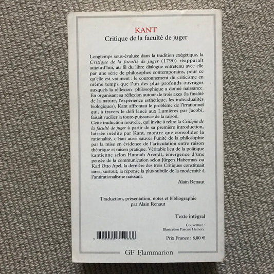 Kant - Critique de la faculté de juger
