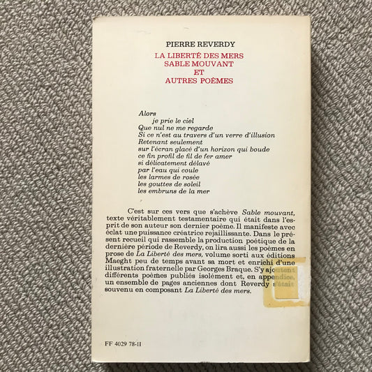 Reverdy, Pierre - La liberté des mers, Sables mouvants et autres poèmes