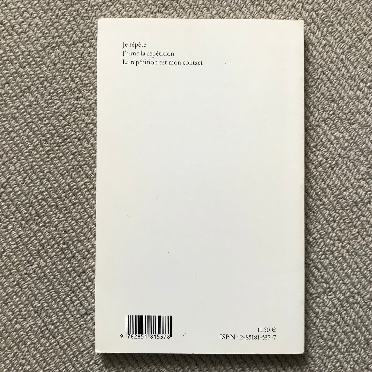 Fabre, Jan - Le Palais à 4 heures du matin, A.G., Paysage prométhéen, Perroquets et cobayes