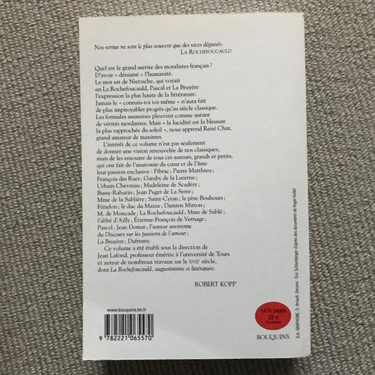 Moralistes du XVVIIe siècle, de Pibrac à Dufresny