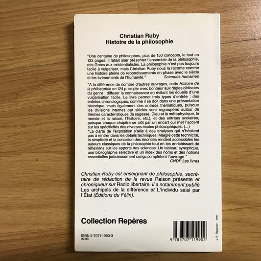 Ruby, Christian - Histoire de la philosophie