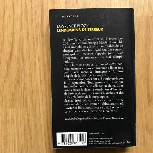 Block, Lawrence - Lendemains de terreur