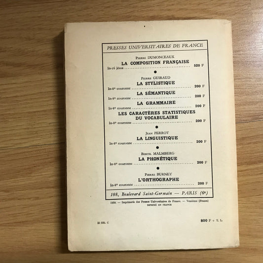 Cressot, Marcel - Le style et ses techniques