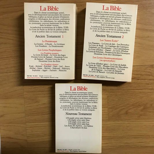 La Bible: Ancien Testament 1&2, Nouveau Testament