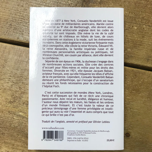 Vanderbilt Balsan, Consuelo - Une duchesse américaine