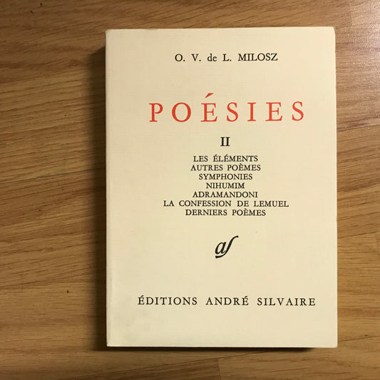 Milosz, O. V. De L. - Poésies II