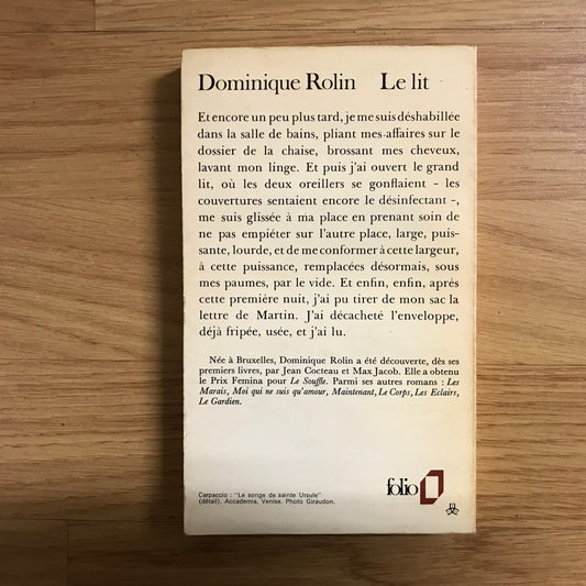 Rolin, Domonique - Le lit